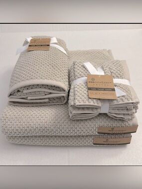 8pc ECOEXISTENCE Bamboo Zero Twist Loops Bath Towel Set - FGChiffon